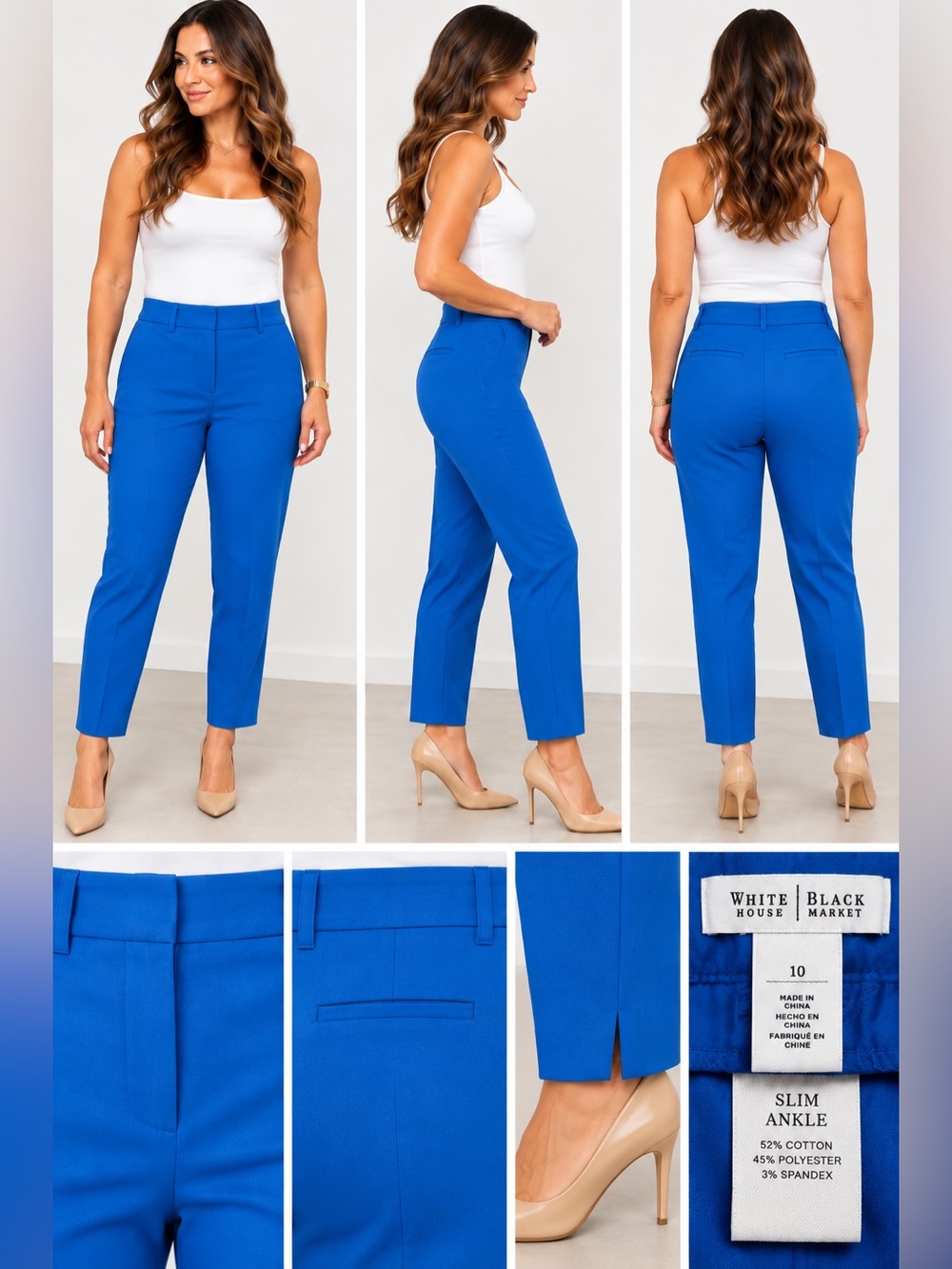 WHBM Slim Ankle Pants in Blue 10
